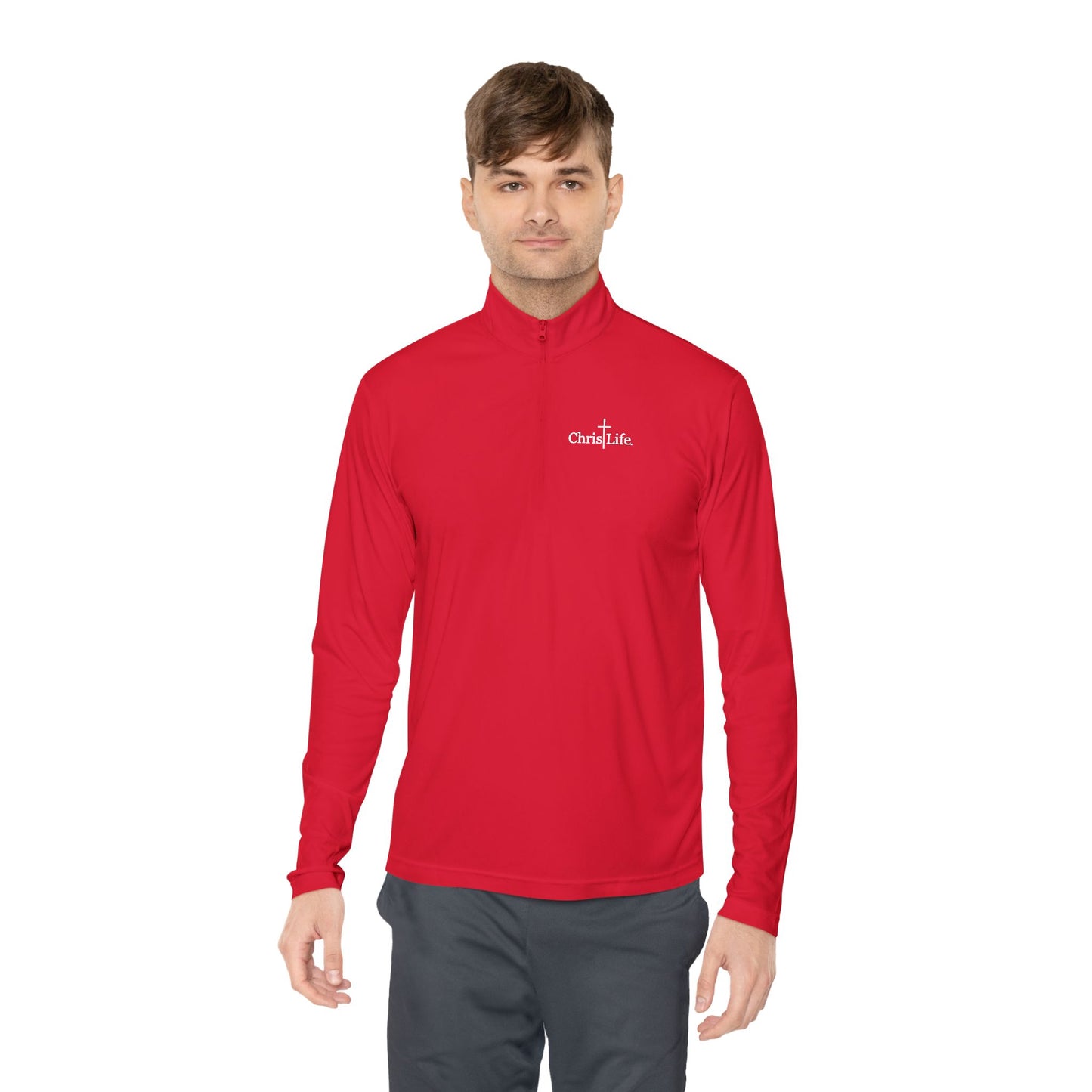 Unisex Quarter-Zip Pullover Workout - ChristLife Logo on front, Sporty