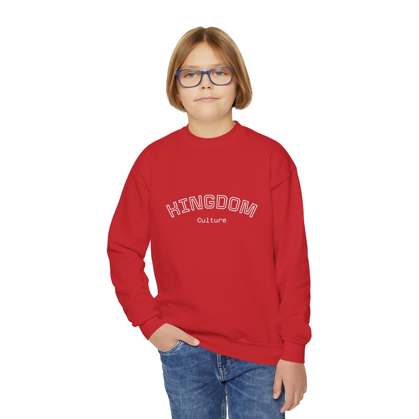 Youth Crewneck Sweatshirt - Cozy Kingdom Culture Pullover, Perfect for Kids & Teens, Great for Everyday Wear, Gifts, Casual Outfits