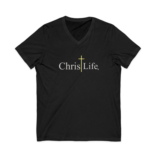 ChristLife, Christian V-Neck Tee | Inspirational Shirt for Faith, Casual Wear, Unisex