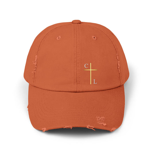 Unisex Distressed Cap with C/L Logo