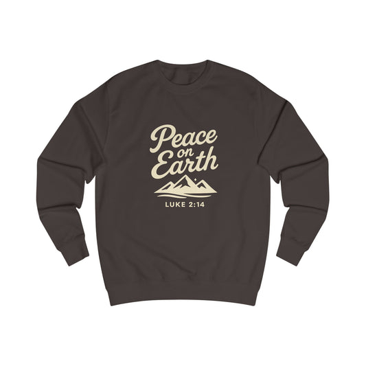 Peace on Earth Unisex Sweatshirt - Beige Copy, Cozy Apparel, Outdoors, Faith