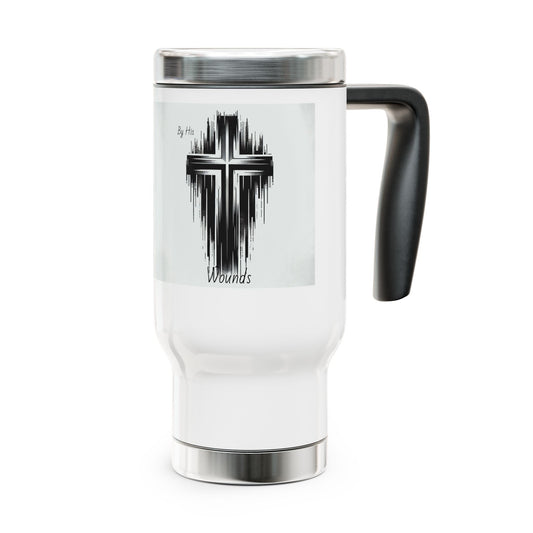 Christian Faith Travel Mug, 14oz Stainless Steel Tumbler, Inspirational Gift for Him/Her, Keeps Drinks Hot/Cold