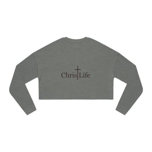 Women's Cropped Sweatshirt, Dark Gray ChristLife Logo