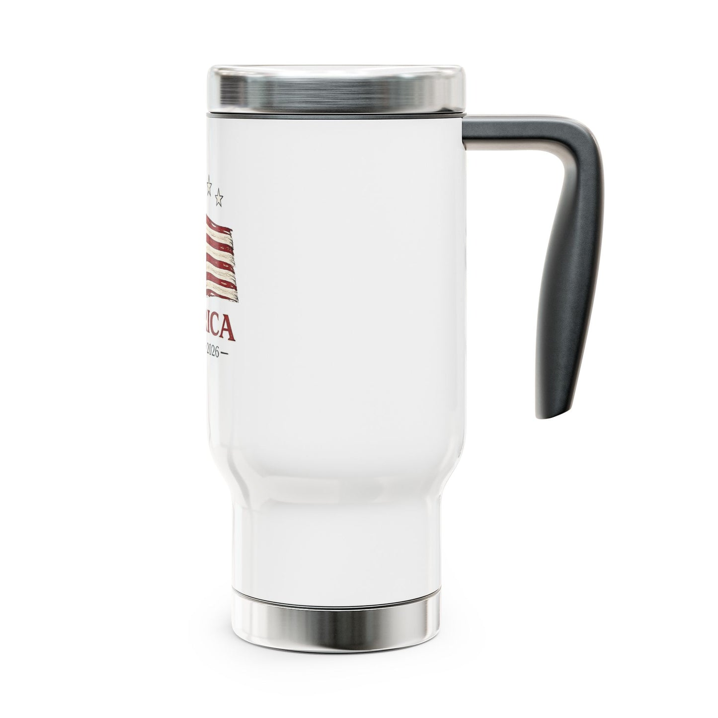 America Flag 1776–2026, Stainless Steel Travel Mug with Handle