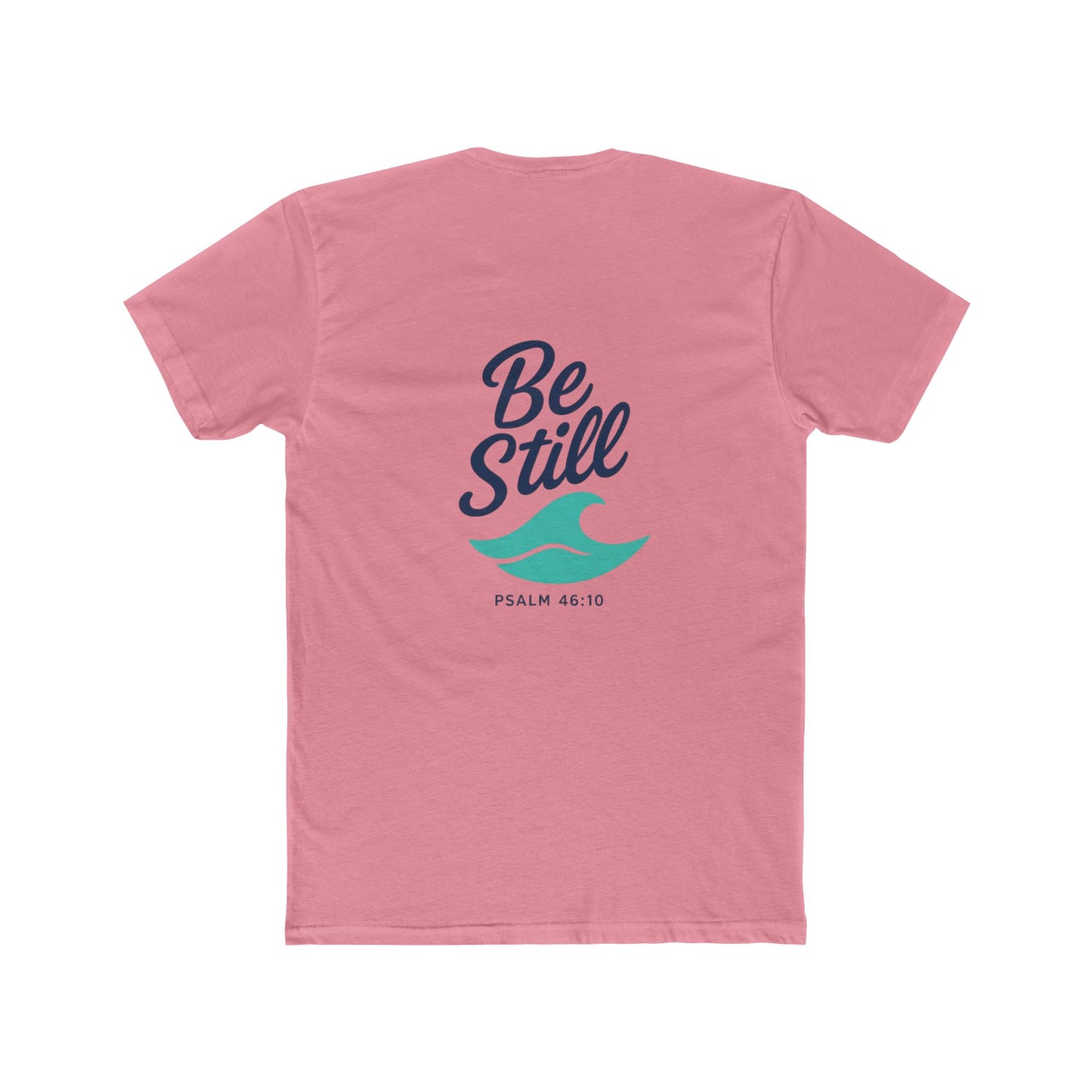 Be Still Wave on Back Side, No Copy on Front - Tshirt - Unisex Cotton Crew Tee, Christain faith, Beach Vacation, Casual Wear, Surfer