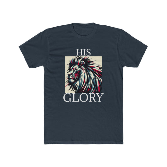 Unisex Cotton Crew Tee - HIS GLORY, Majestic Lyon