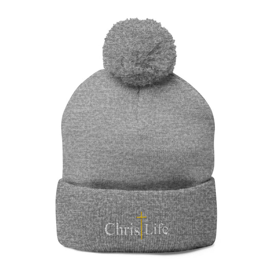 Cozy Embroidered Pom-Pom Knit Winter Beanie - ChristLife