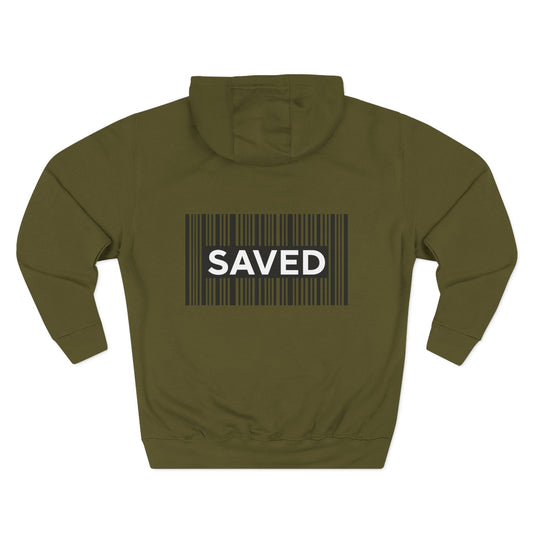 Saved Barcode Hoodie — Faith-Inspired Graphic Fleece Hoodie