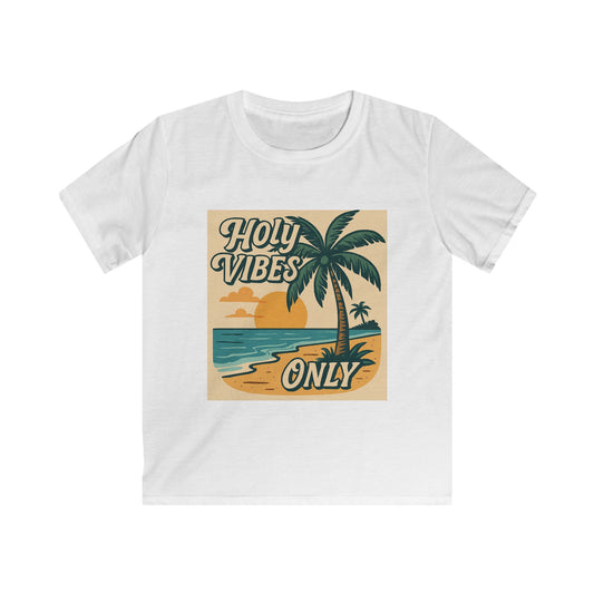 Beach Vibes Kids Tee, Holy Vibes Only, Summer Outing, Gifts for Kids, Tropical Holiday Shirt, Fun Vacation Apparel