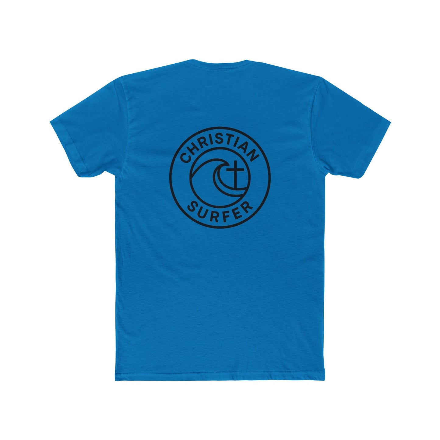 Christian Surfer T-Shirt — Back of the shirt with Faith & Wave Logo