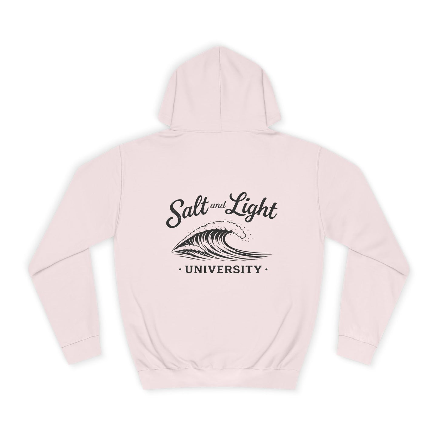 College Hoodie — "Salt and Light University" Vintage Wave Graphic
