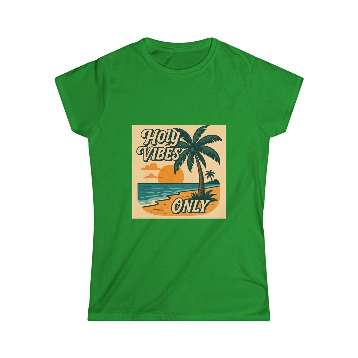 Women's Softstyle Tee - Holy Vibes Only/Beach