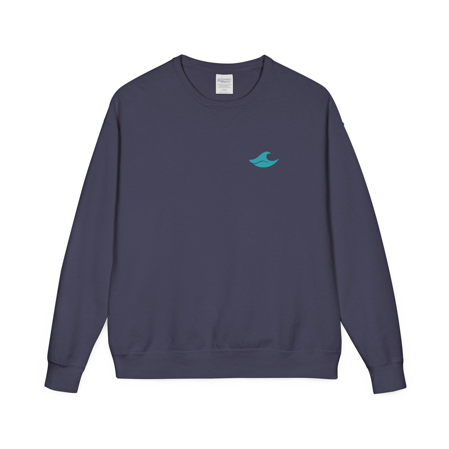Be Still and Wave On the Back, Wave Icon on Front  - Sweatshirt - Unisex ComfortWash® Garment Dyed Crewneck Sweatshirt, Comfy.