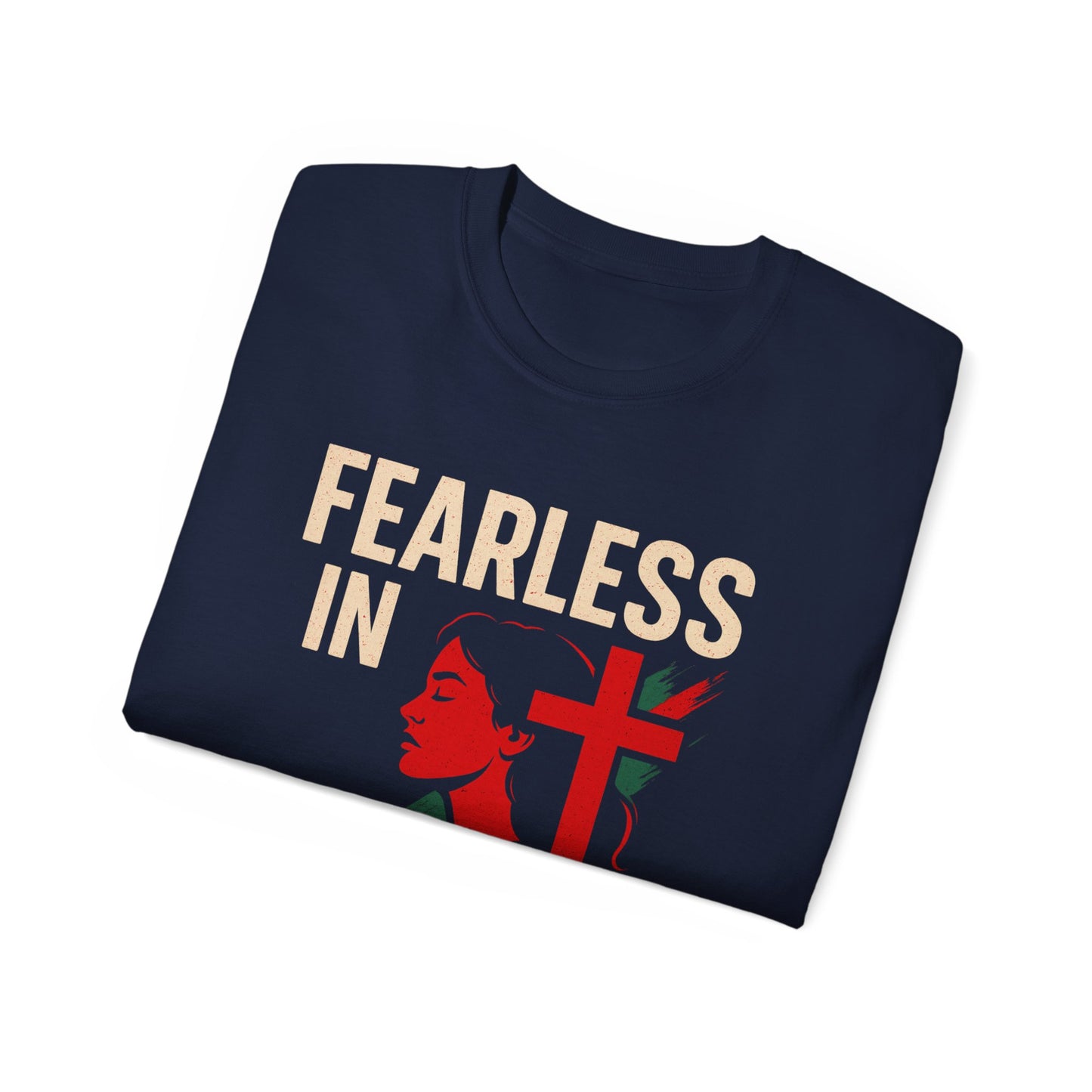 Fearless in Faith Tee, Inspirational T-Shirt, Gifts for Her, Christian Apparel, Faith-Based Wear, Unisex Cotton Tee
