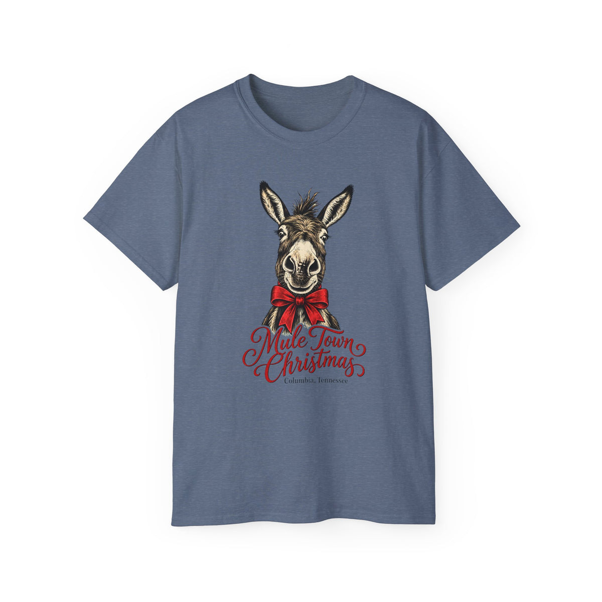 Christmas Mule T‑Shirt - "Mule Town Christmas" Holiday Donkey Tee