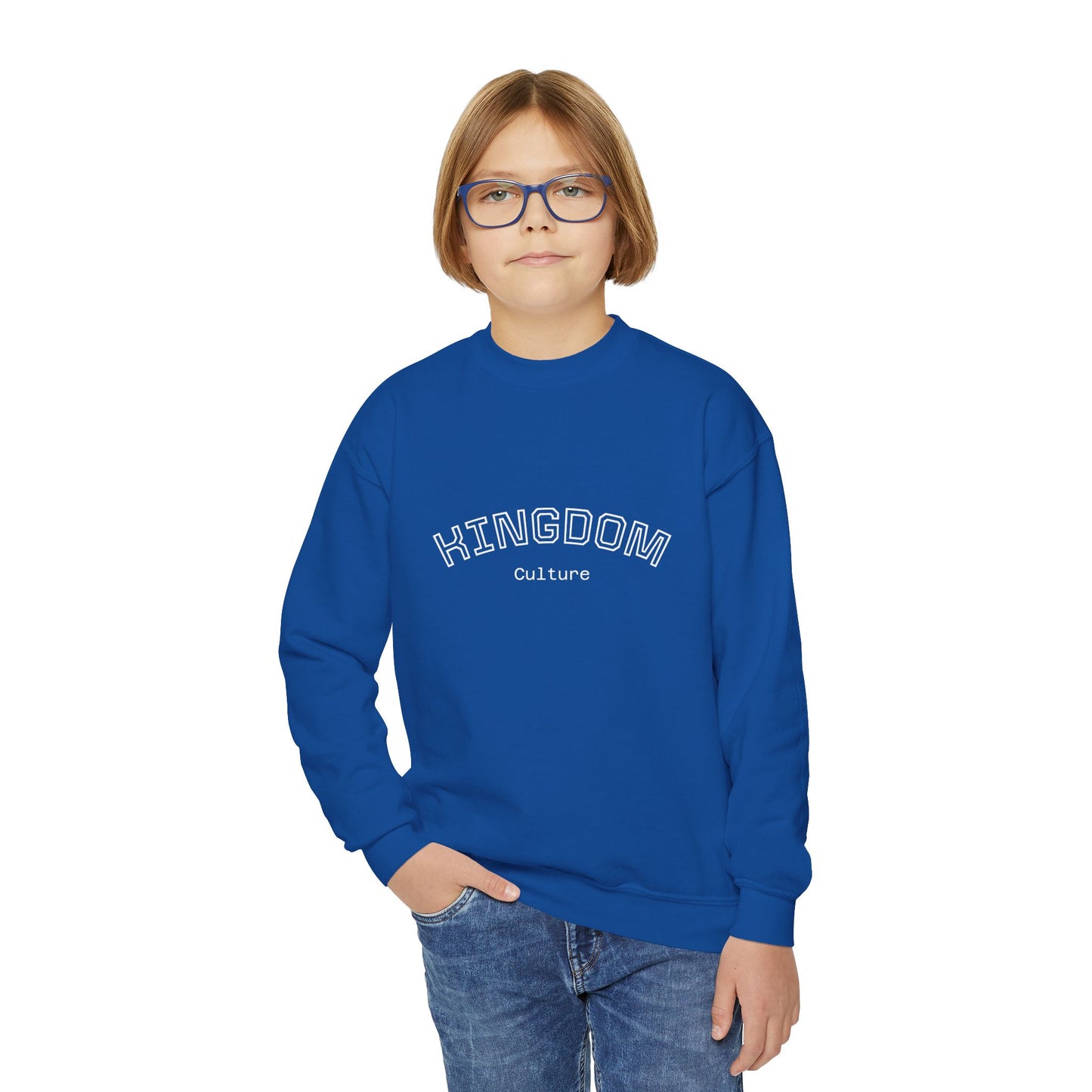 Youth Crewneck Sweatshirt - Cozy Kingdom Culture Pullover, Perfect for Kids & Teens, Great for Everyday Wear, Gifts, Casual Outfits