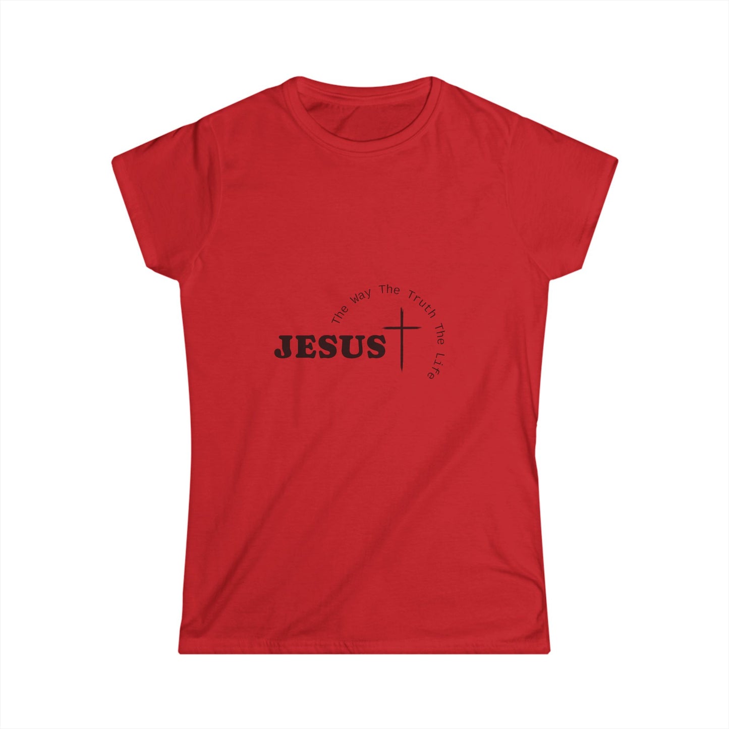 Women's Softstyle Cute Tee - Jesus, The Way, The Truth, The Life