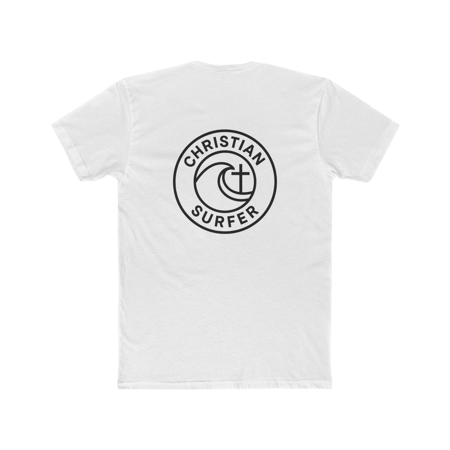 Christian Surfer T-Shirt — Back of the shirt with Faith & Wave Logo