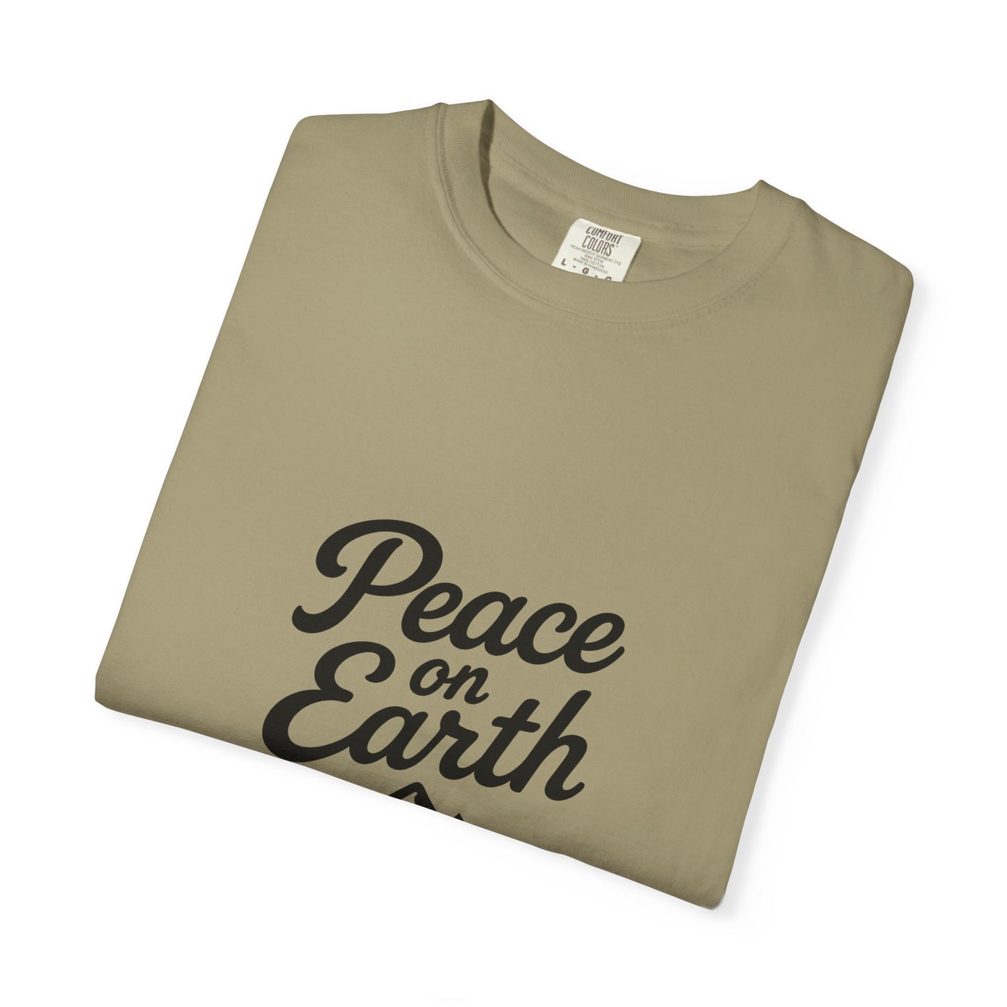Peace on Earth Unisex T-shirt - Black Copy, Inspirational Graphic Tee for Nature Lovers, Christians, Faith