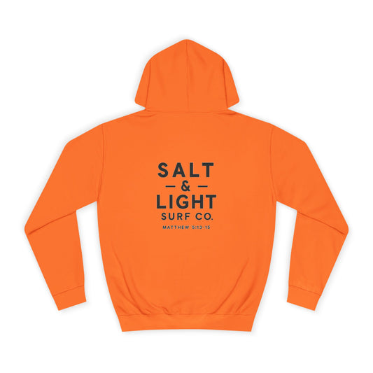 Salt and Light  Surf Co - Unisex College Hoodie, Cozy University Sweatshirt, Surf-Inspired Hoodie, Casual College Apparel, Faith-Based Surf Gear, Gift for Students