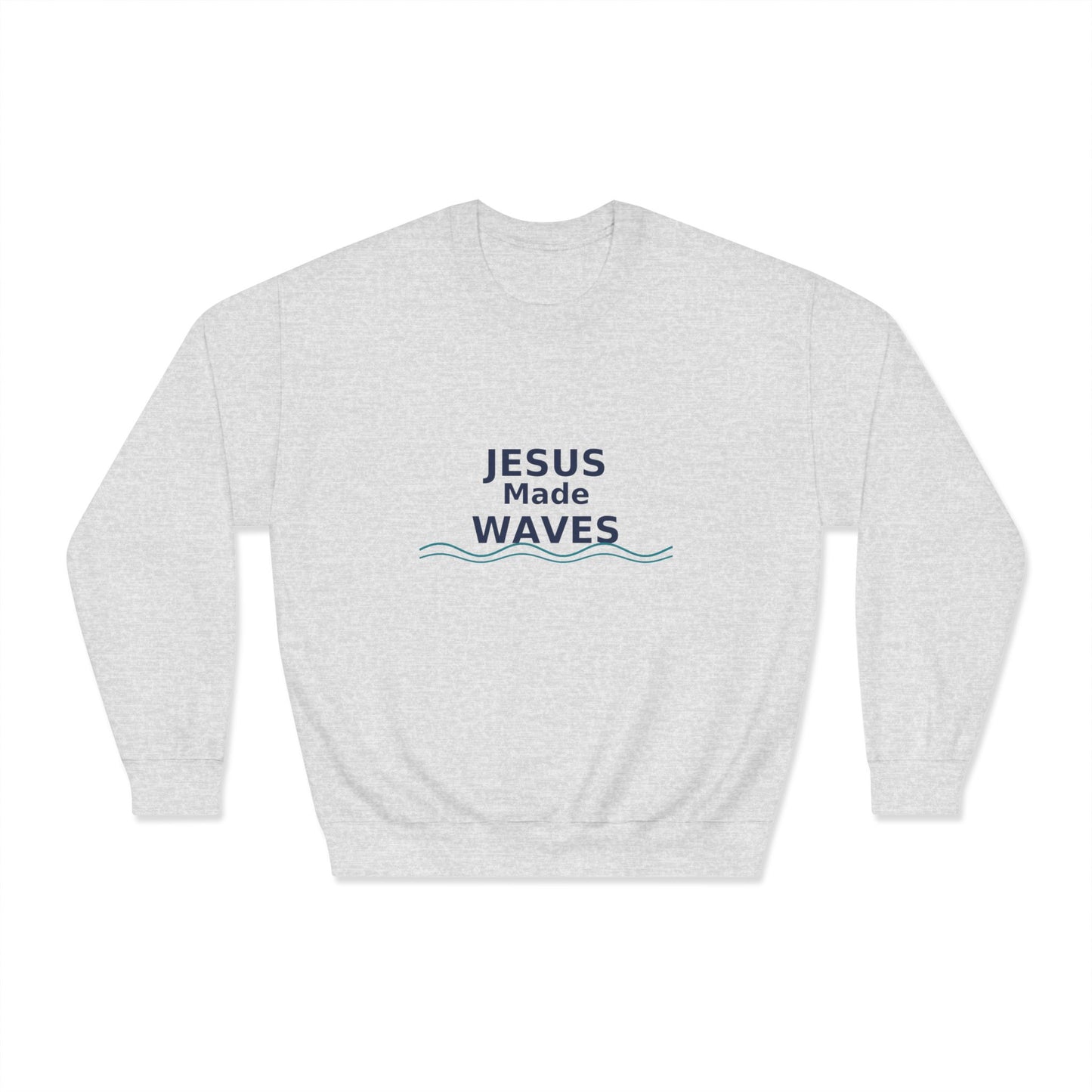 Jesus Made Waves Sweatshirt, Unisex Crewneck, Christian Apparel, Inspirational Gift, Casual Wear, Bible Verse Sweatshirt, Surfer Wear, Beach Vibe