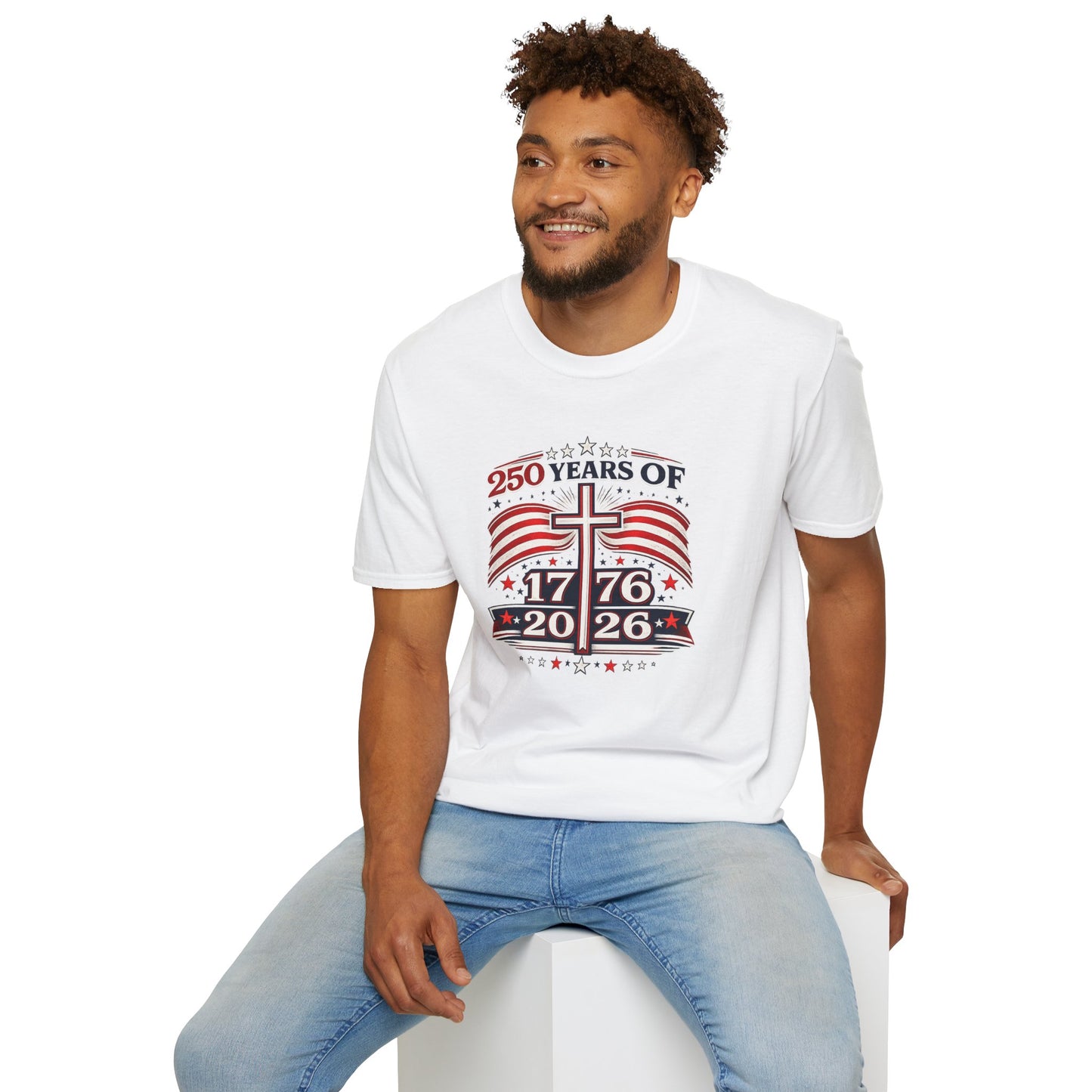 1776–2026 Patriotic Cross T-Shirt — "250 Years of" Independence Anniversary - Unisex
