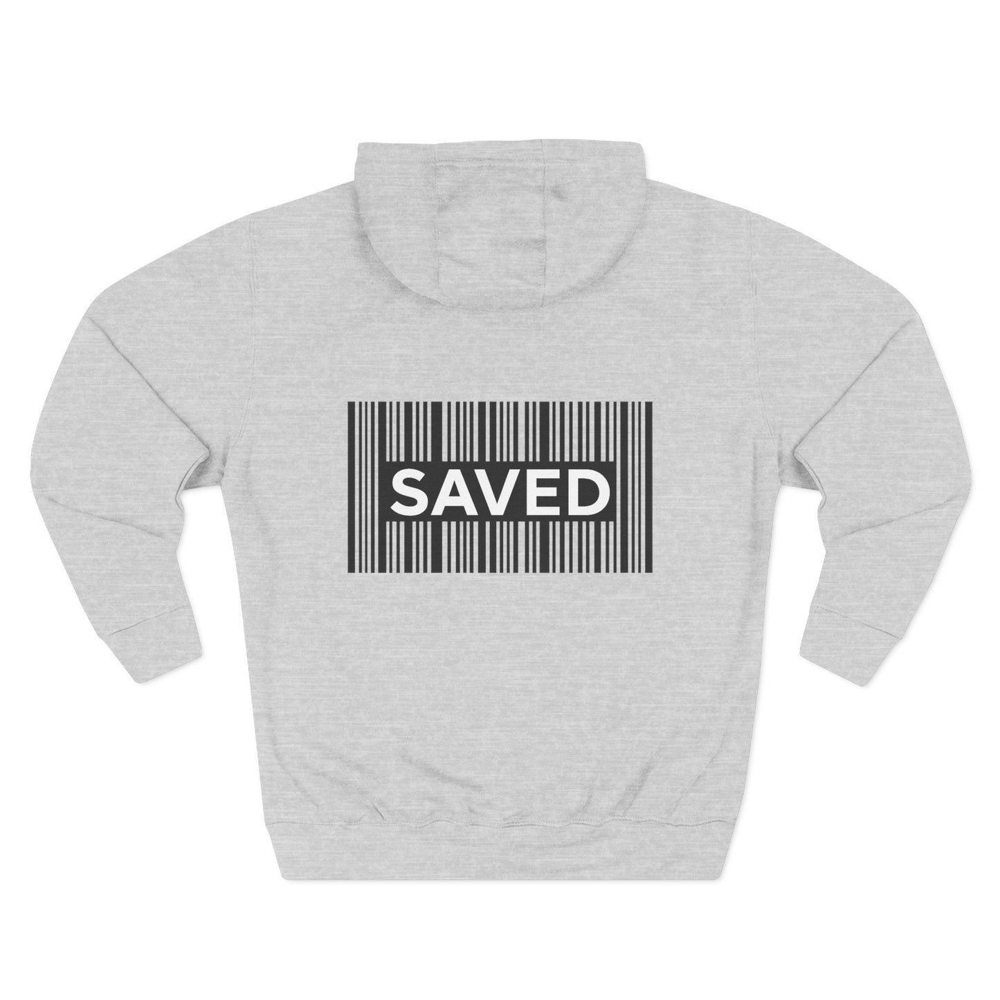 Saved Barcode Hoodie — Faith-Inspired Graphic Fleece Hoodie