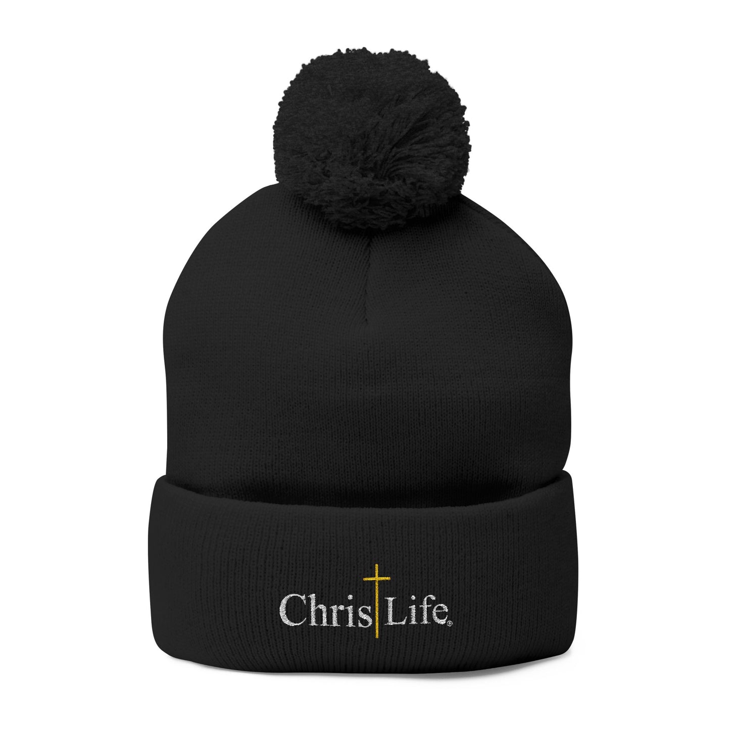 Cozy Embroidered Pom-Pom Knit Winter Beanie - ChristLife