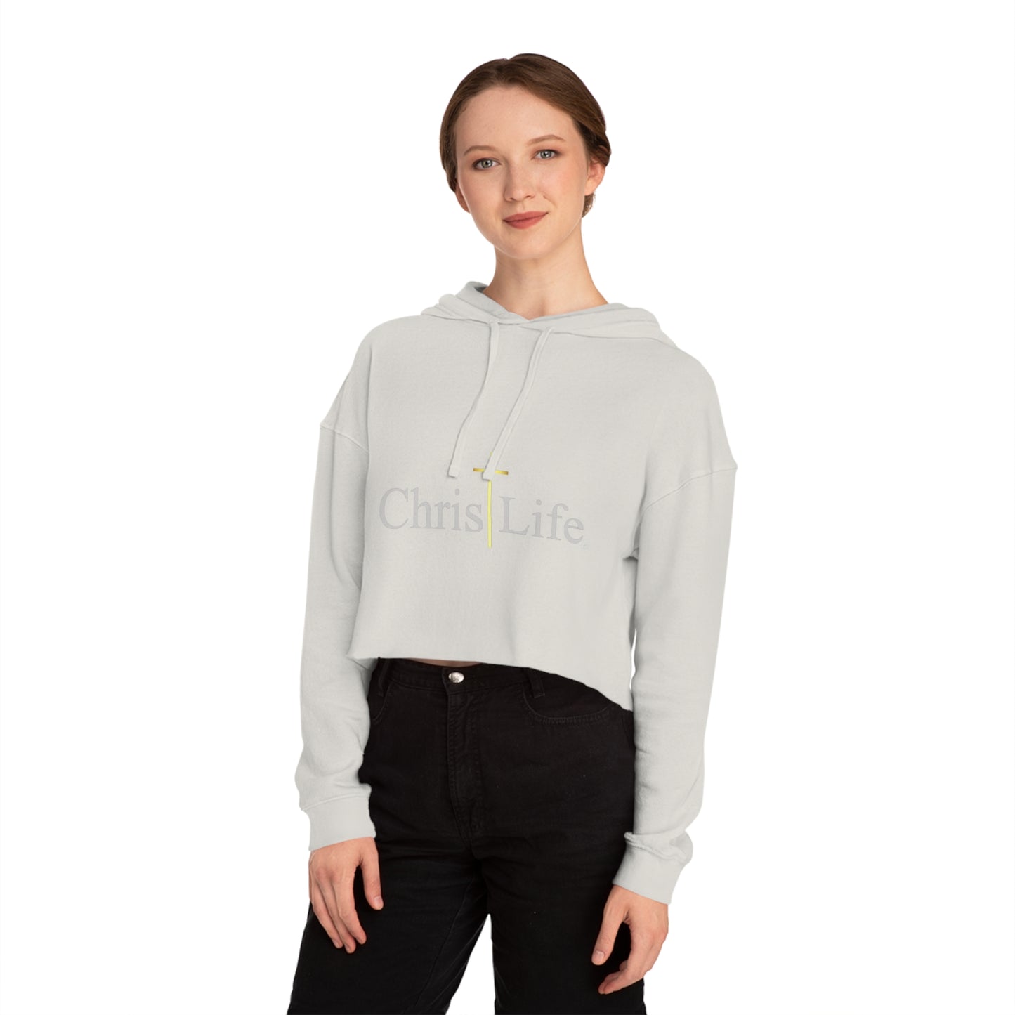 Women’s Chic and Silky Soft Cropped Hooded Sweatshirt with christlife copy