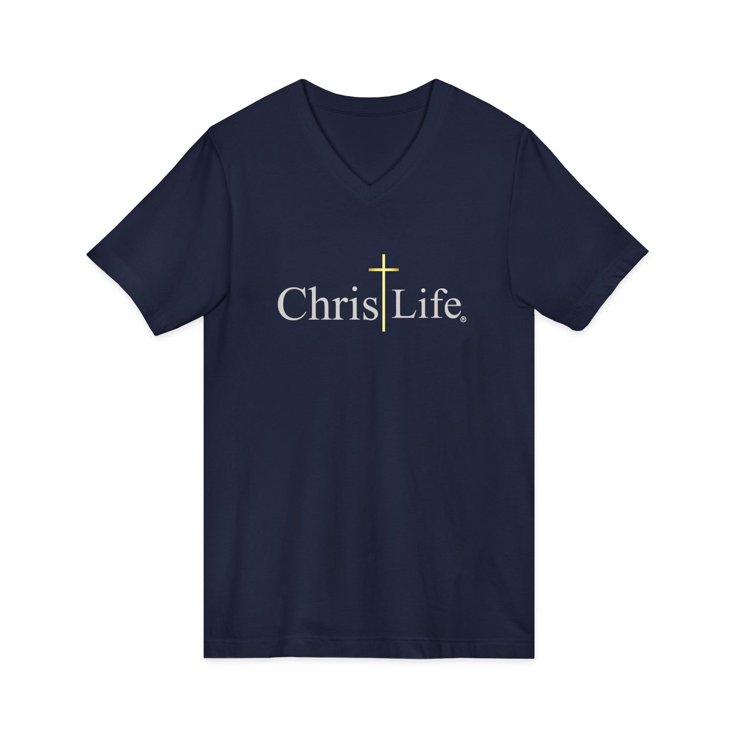 ChristLife, Christian V-Neck Tee | Inspirational Shirt for Faith, Casual Wear, Unisex