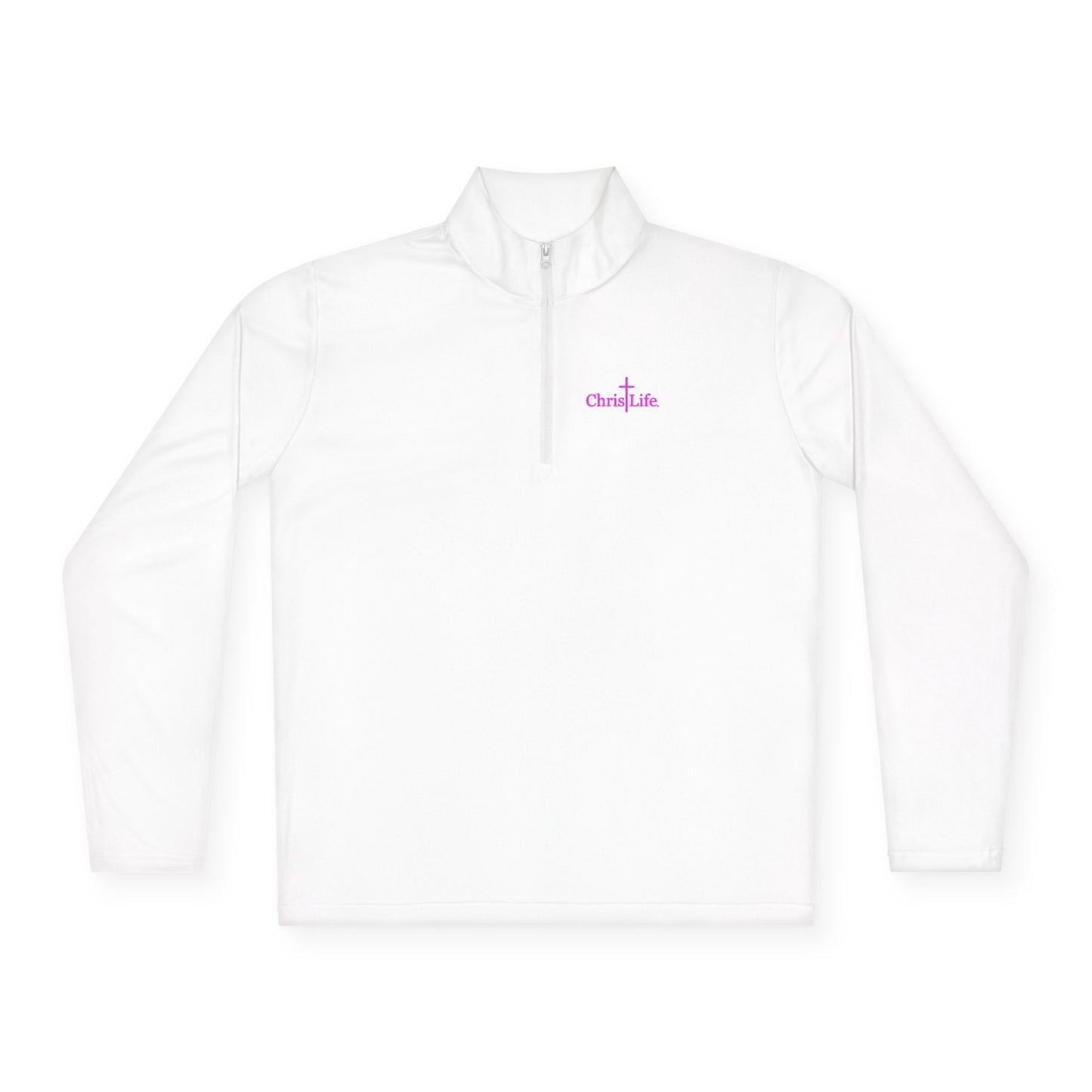 Unisex Quarter-Zip Pullover - Christlife Logo in Pink