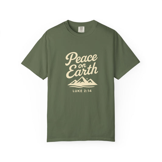 Peace on Earth - Beige Copy, Unisex Garment-Dyed T-Shirt, comfort T-Shirt