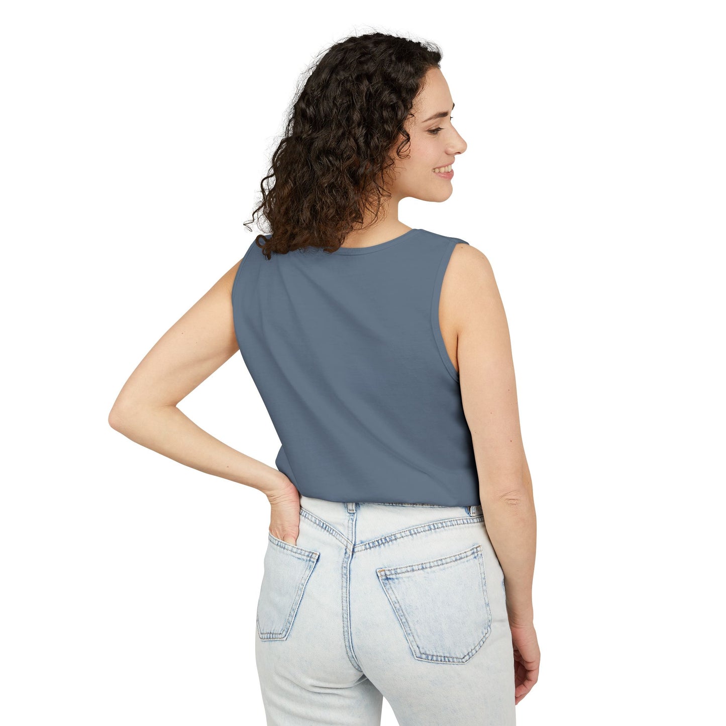 Unisex Garment- Cute Dyed Tank Top with Gray ChristLife logo