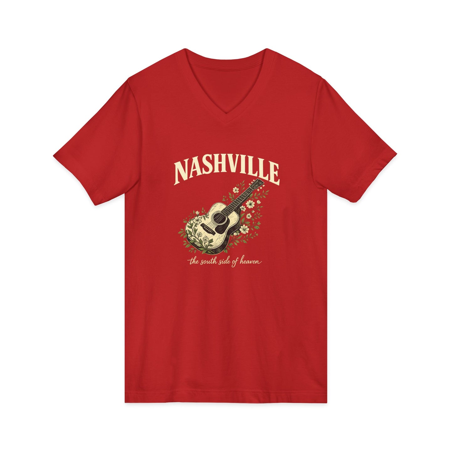 Nashville South Side Of Heaven - V-Neck Acoustic Music City Shirt
