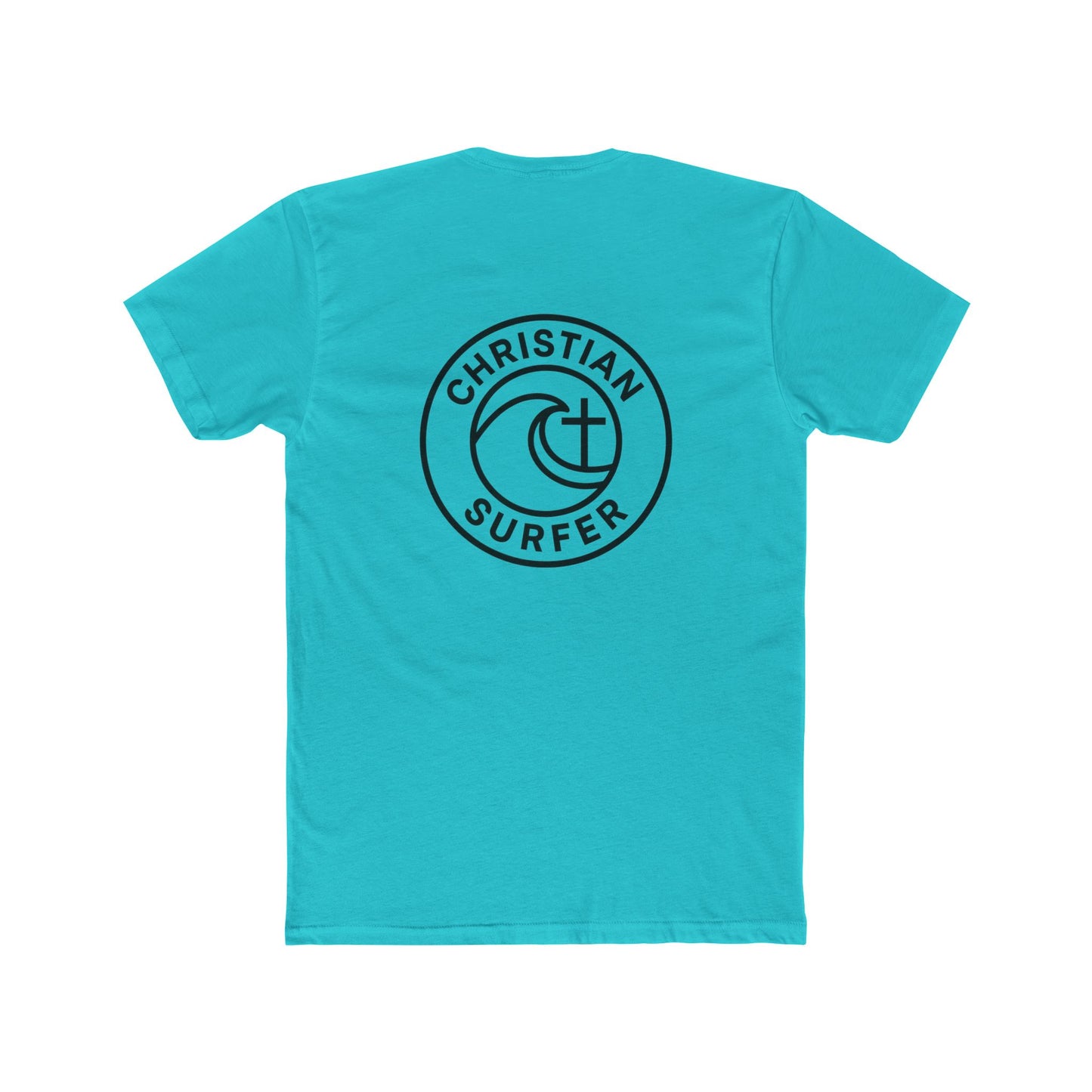 Christian Surfer T-Shirt — Back of the shirt with Faith & Wave Logo