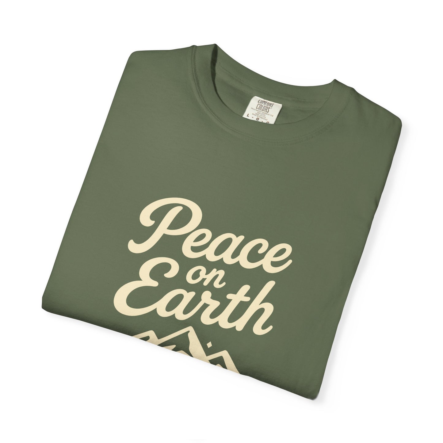 Peace on Earth - Beige Copy, Unisex Garment-Dyed T-Shirt, comfort T-Shirt