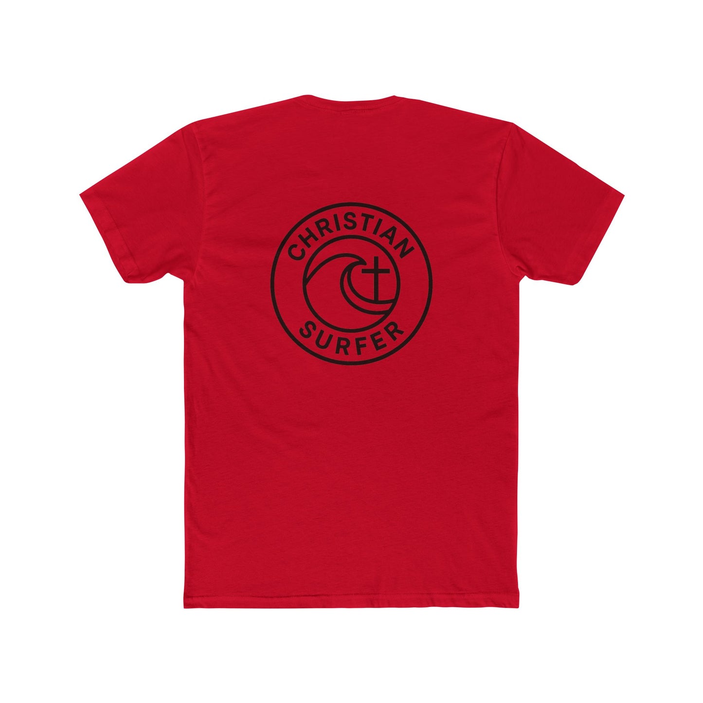 Christian Surfer T-Shirt — Back of the shirt with Faith & Wave Logo