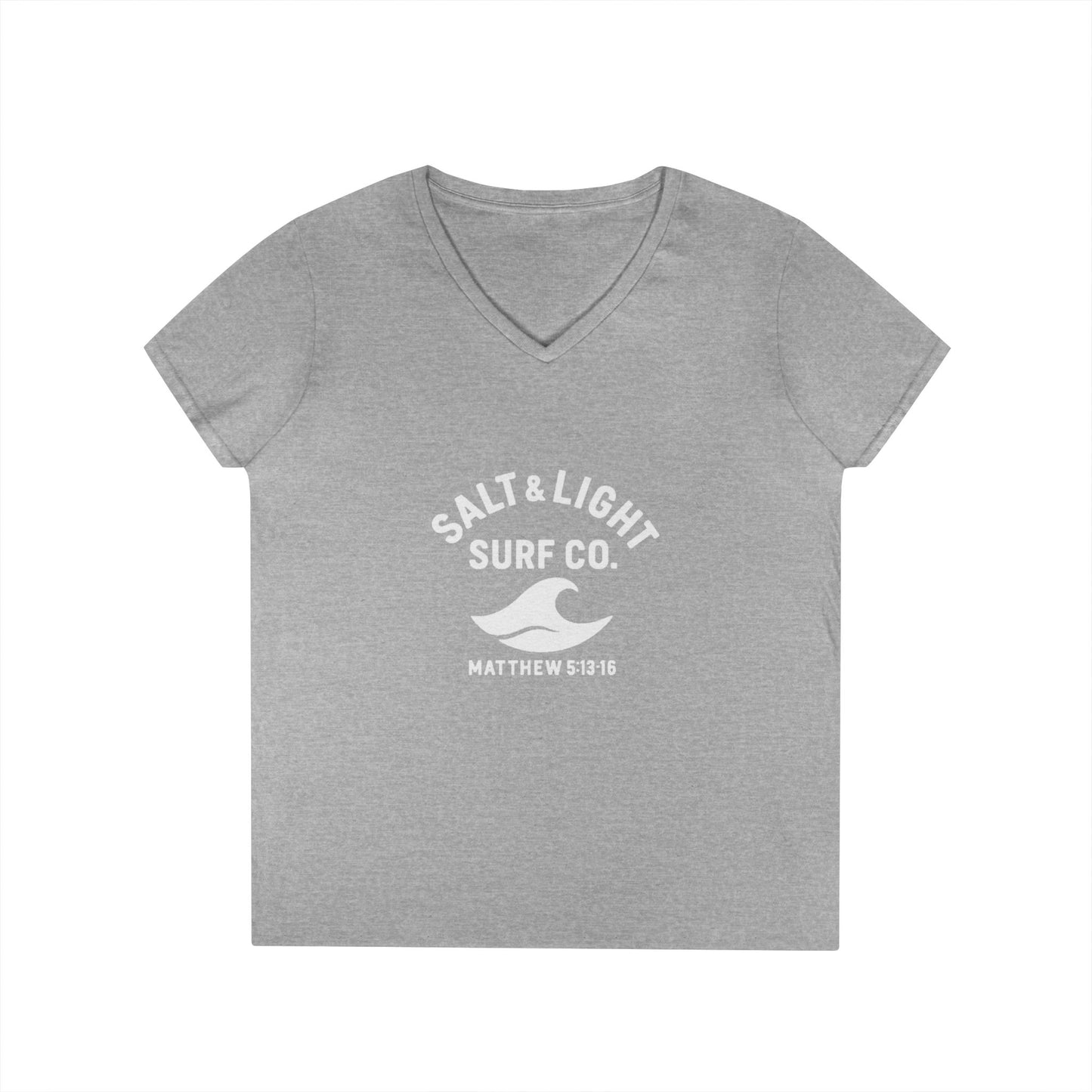 Salt and Light Surf Co/Faith Beach collection Ladies' V-Neck T-Shirt