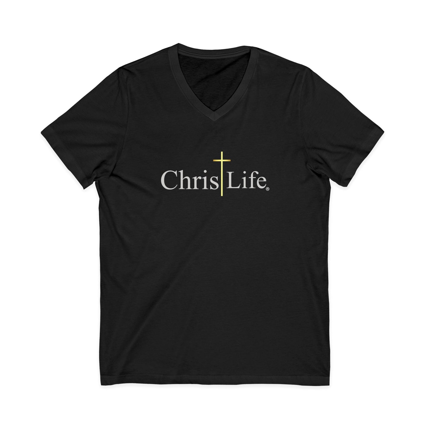 ChristLife, Christian V-Neck Tee | Inspirational Shirt for Faith, Casual Wear, Unisex