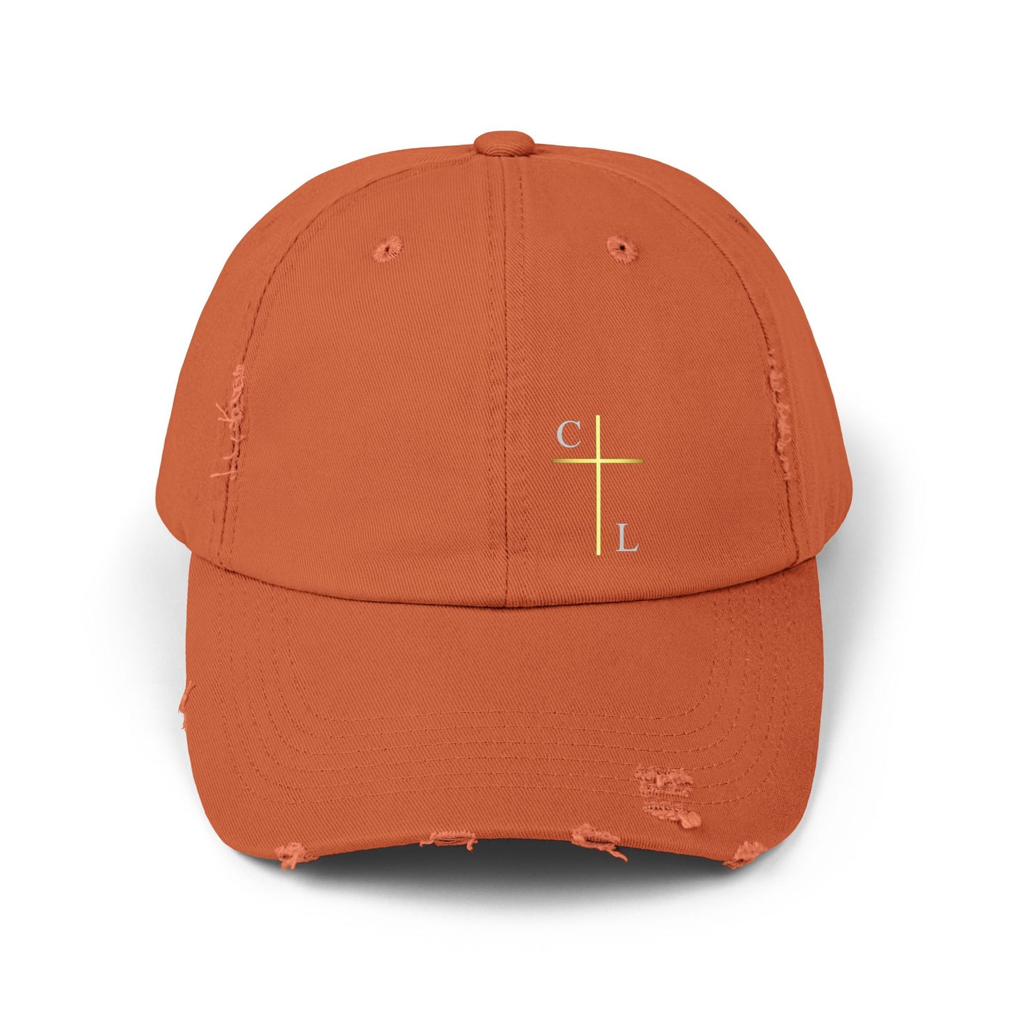 Unisex Distressed Cap with C/L Logo