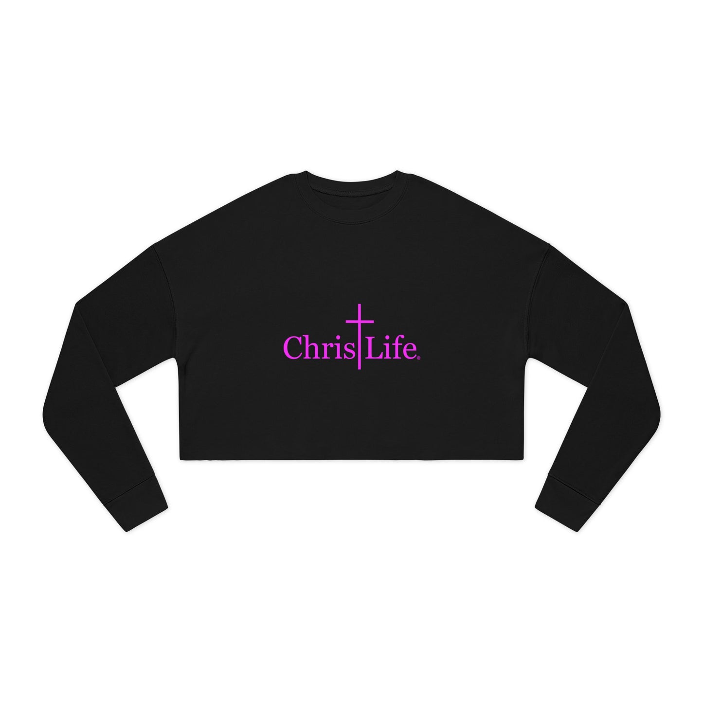 Women's Cropped Sweatshirt - Bold Hot Pink ChristLife Logo