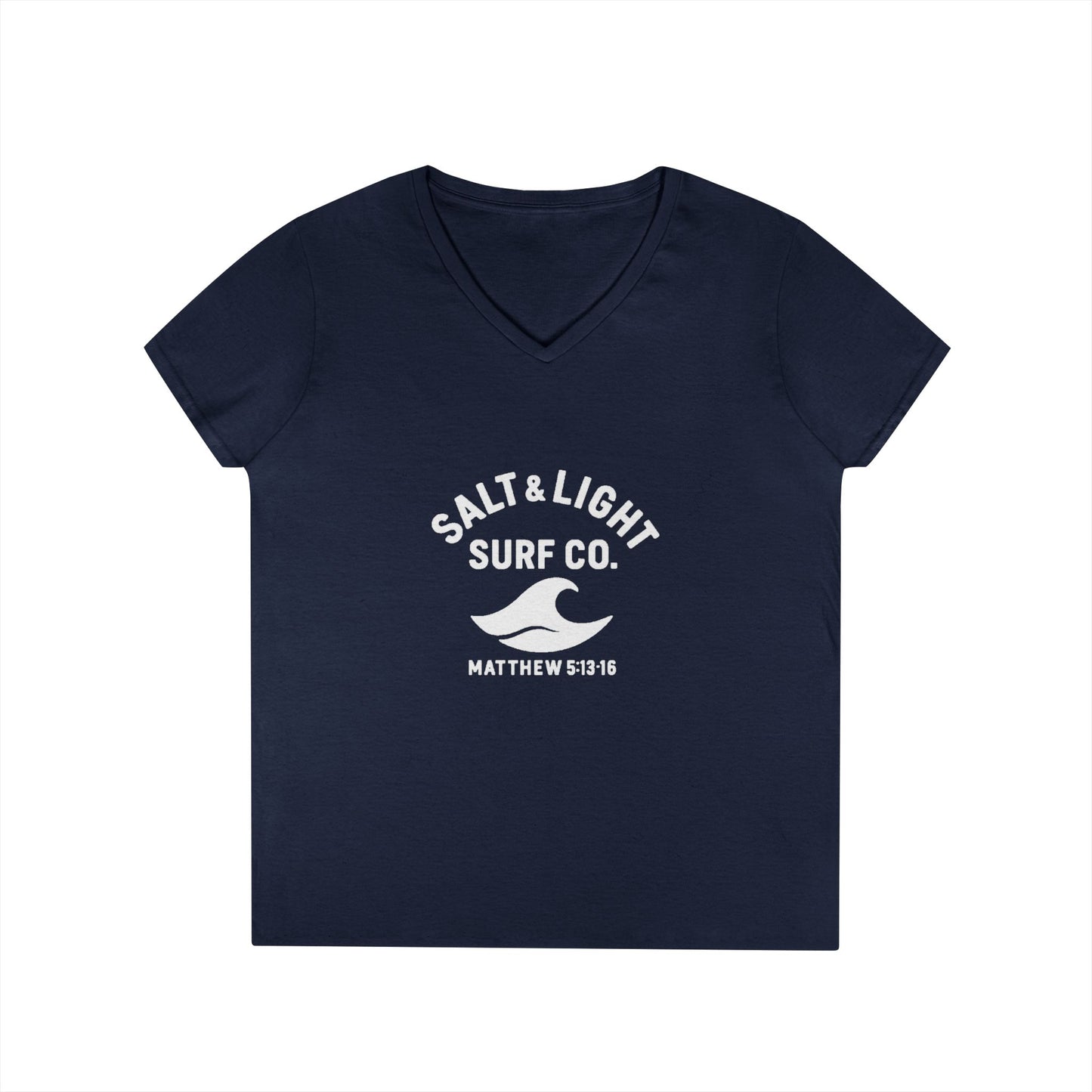 Salt and Light Surf Co/Faith Beach collection Ladies' V-Neck T-Shirt