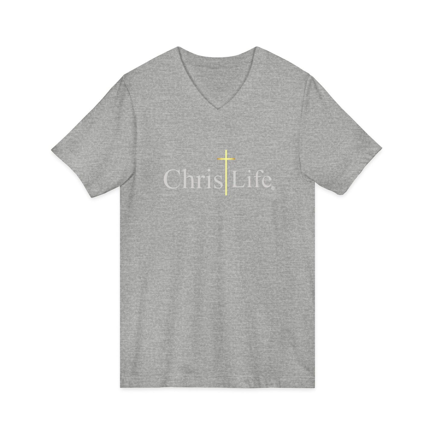 ChristLife, Christian V-Neck Tee | Inspirational Shirt for Faith, Casual Wear, Unisex