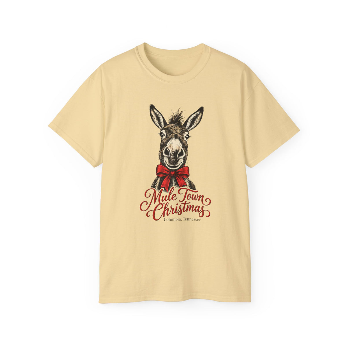 Christmas Mule T‑Shirt - "Mule Town Christmas" Holiday Donkey Tee