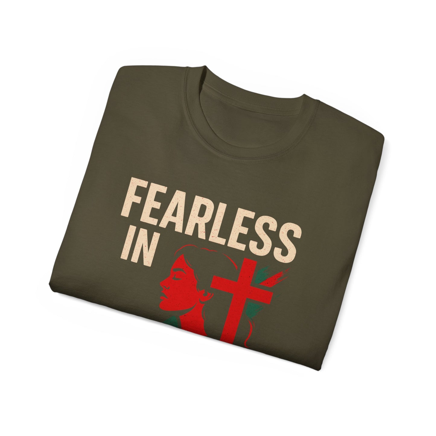 Fearless in Faith Tee, Inspirational T-Shirt, Gifts for Her, Christian Apparel, Faith-Based Wear, Unisex Cotton Tee