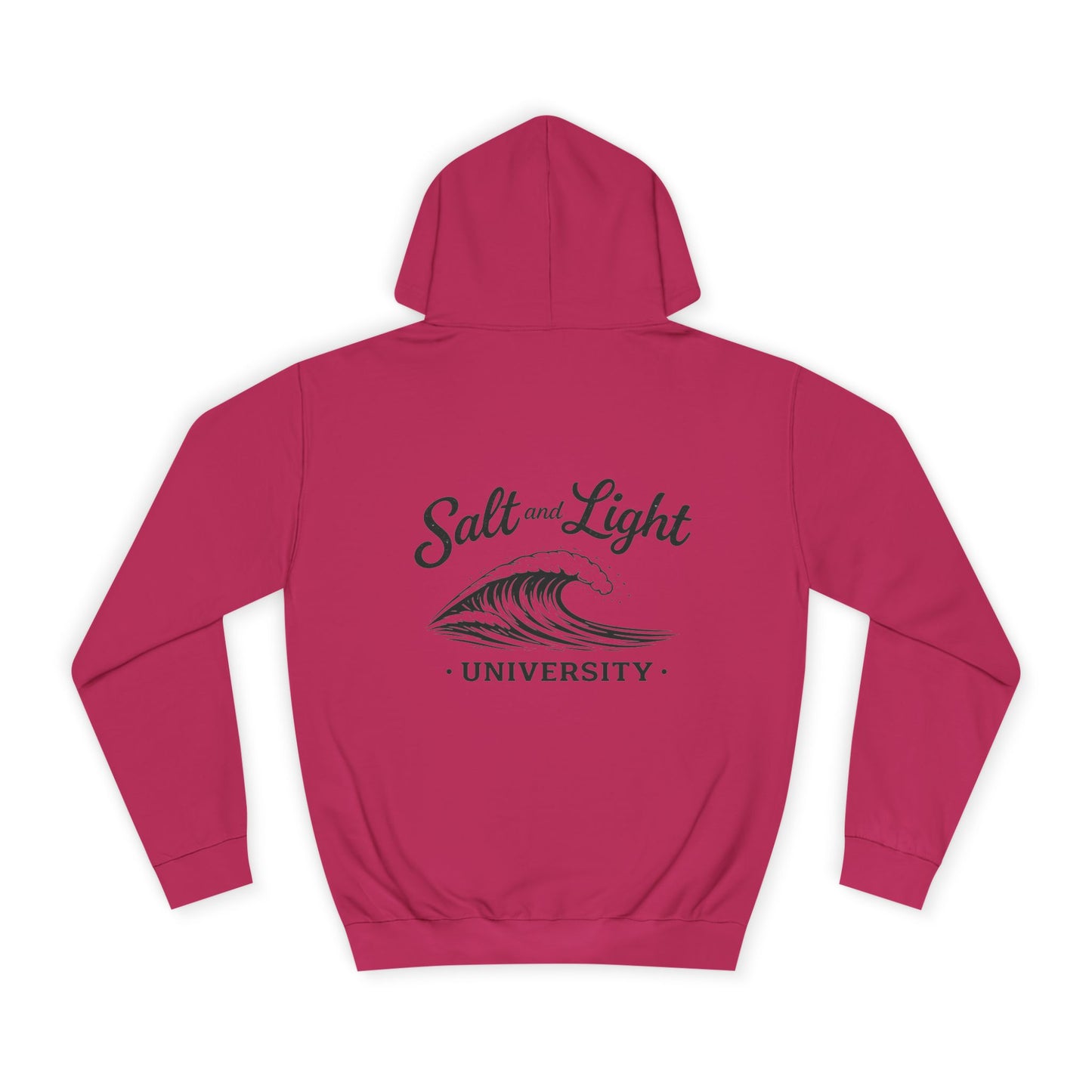 College Hoodie — "Salt and Light University" Vintage Wave Graphic