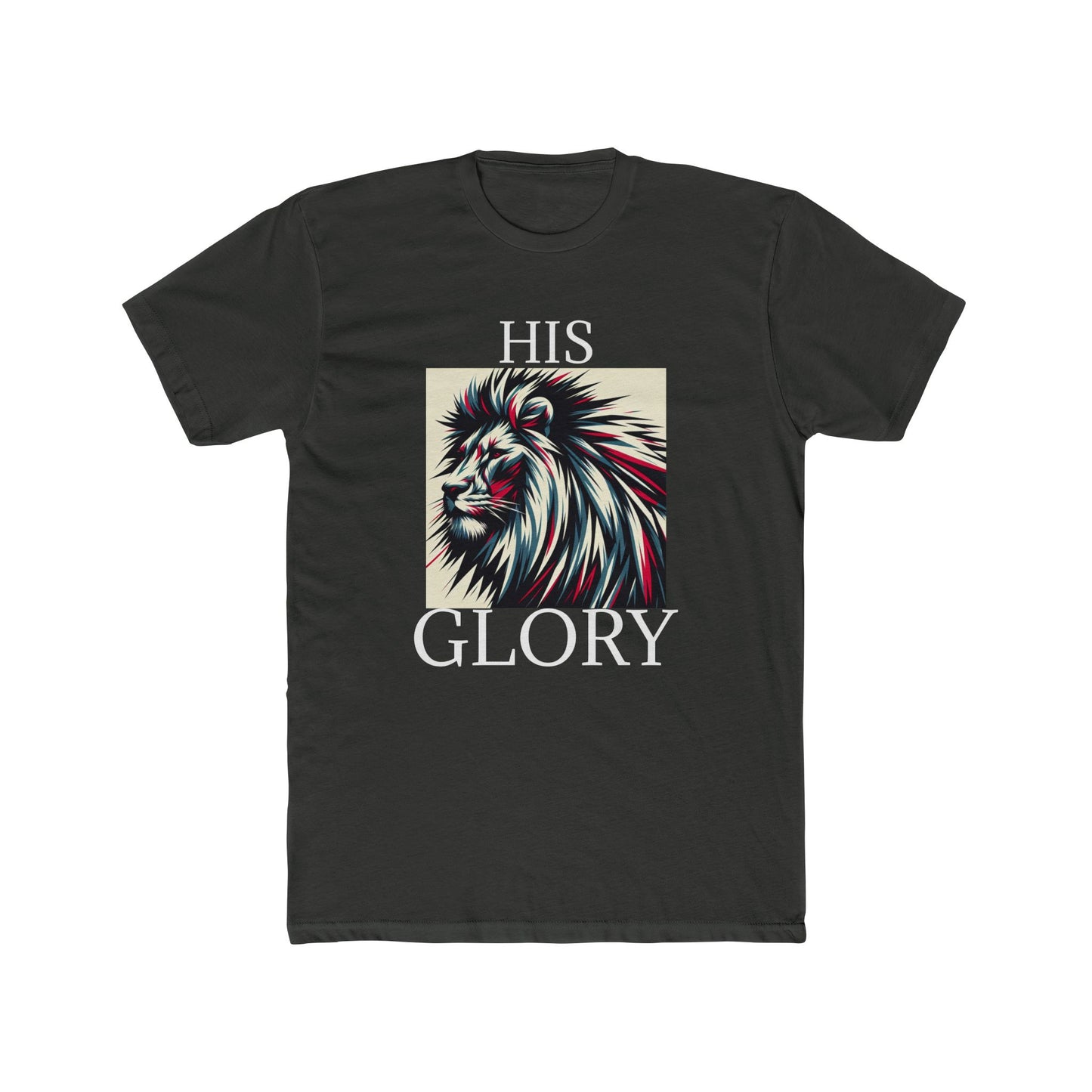 Unisex Cotton Crew Tee - HIS GLORY, Majestic Lyon