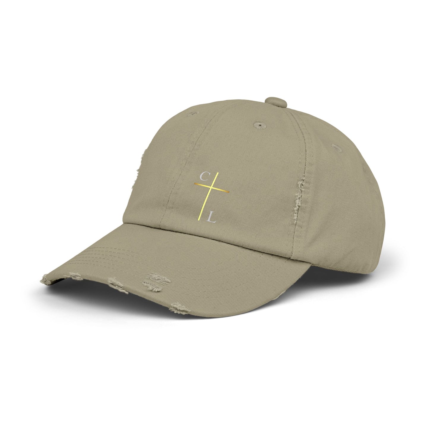 Unisex Distressed Cap with C/L Logo