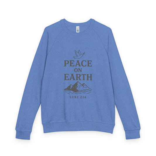 Peace on Earth With Dove - Raglan Crewneck Sweatshirt- French Terry Raglan- Cozy, Stylish.