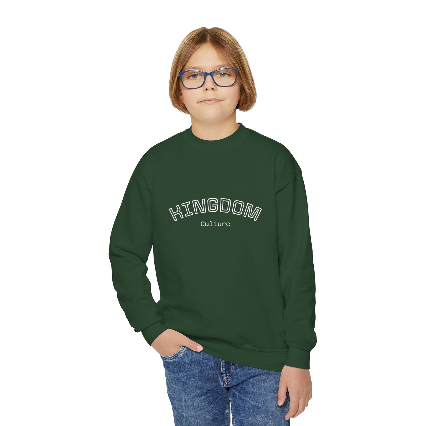 Youth Crewneck Sweatshirt - Cozy Kingdom Culture Pullover, Perfect for Kids & Teens, Great for Everyday Wear, Gifts, Casual Outfits